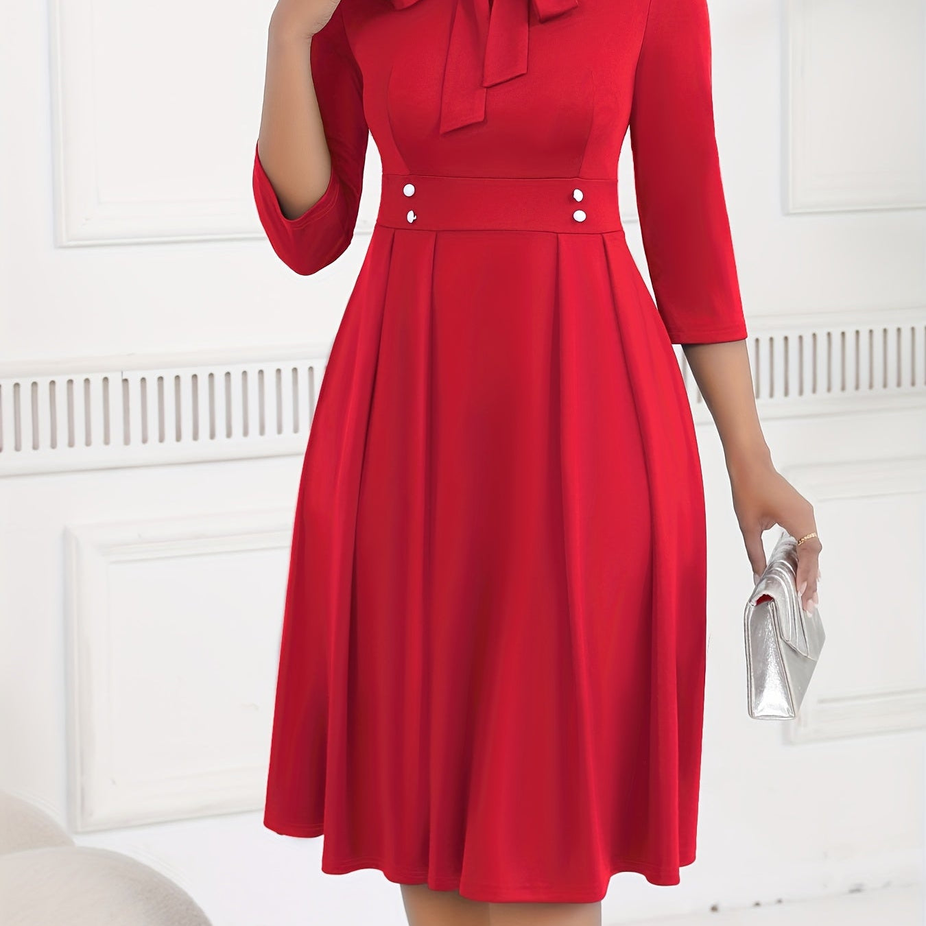 OLIVIA TIE-WAIST MIDI DRESS