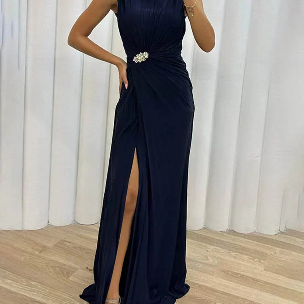 LILY | LONG PLEATED EVENING GOWN