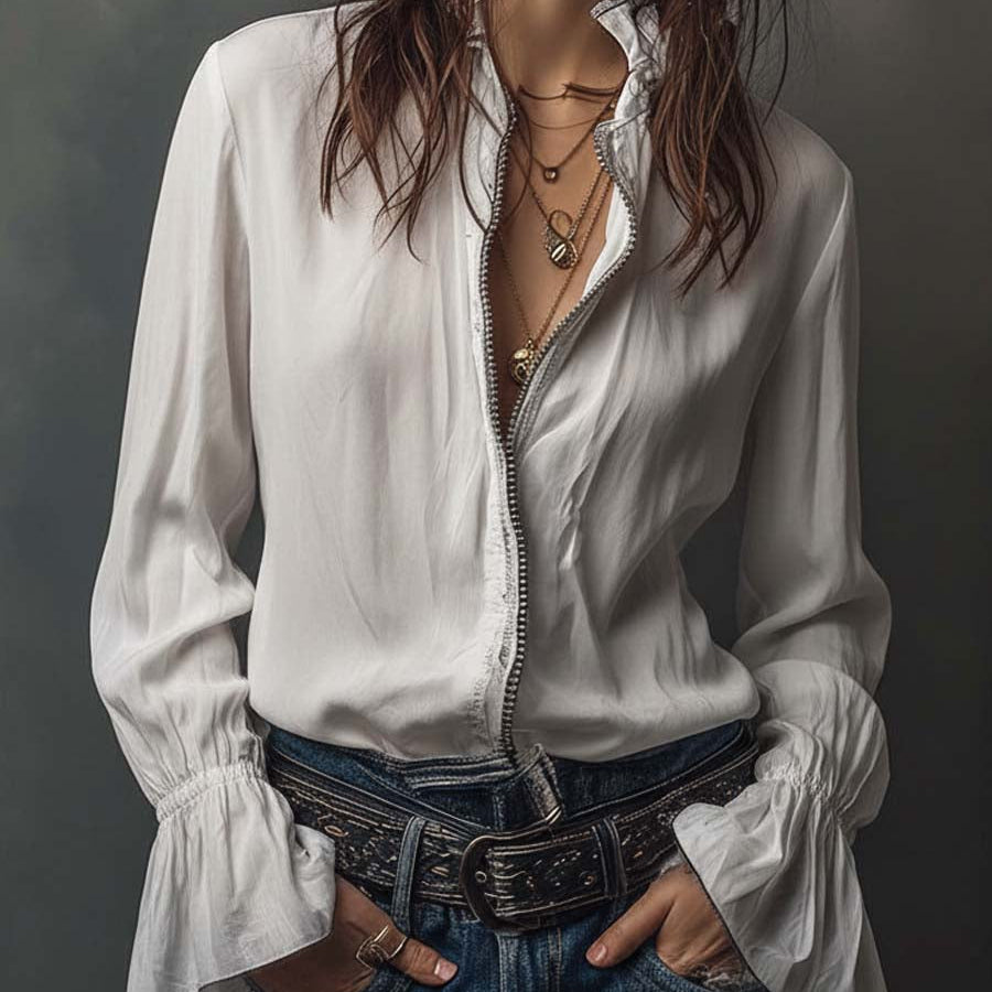 Erica | Long Vintage Velvet Jacket with Embroidery