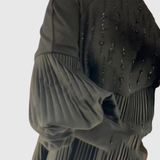 ELODIE | PLEATED PUFF-SLEEVE GOWN
