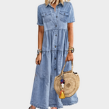 Maria - Elegant Denim Dress