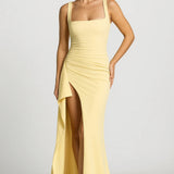 CERIDWEN | ASYMMETRIC EVENING DRESS WITH HIGH SLIT