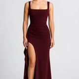 CERIDWEN | ASYMMETRIC EVENING DRESS WITH HIGH SLIT