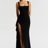 CERIDWEN | ASYMMETRIC EVENING DRESS WITH HIGH SLIT