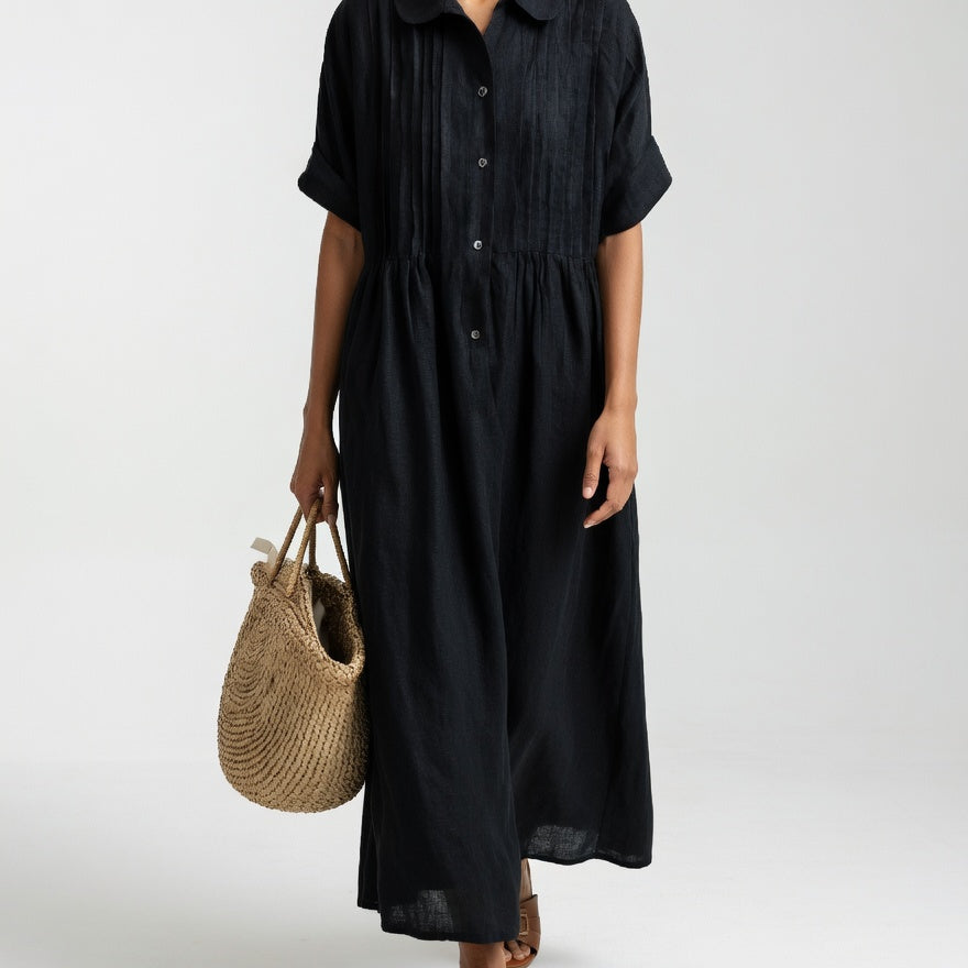 Lysandra™ — Long Cotton Shirt Dress