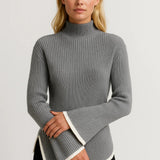 AUREOLE | FLARED-SLEEVE TURTONLECK KNIT SWEATER