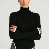 AUREOLE | FLARED-SLEEVE TURTONLECK KNIT SWEATER