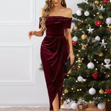 ALINEA | FASHIONABLE RUFFLED OFF-SHOULDER DRESS
