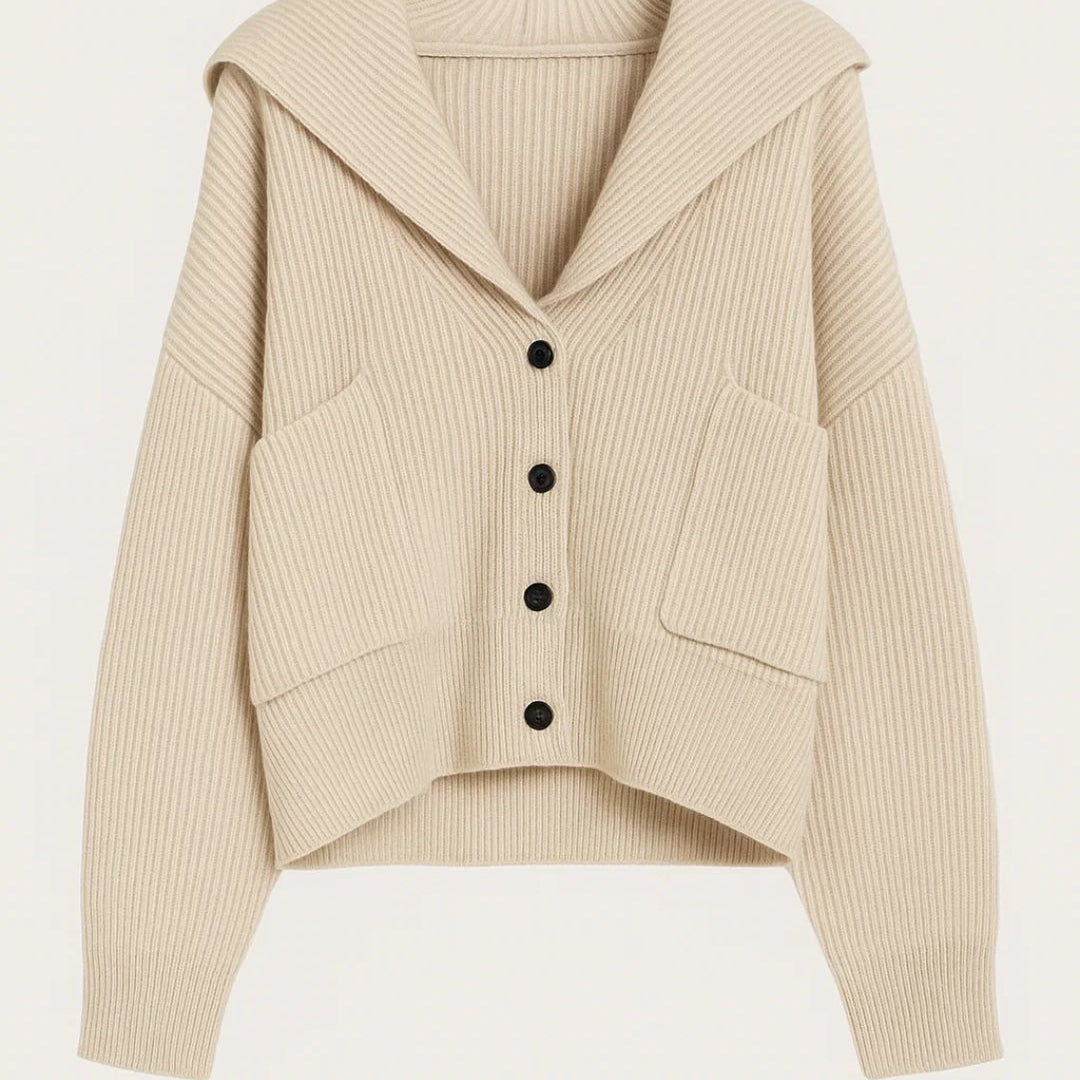 ELANORA | DEEP V-NECK KNIT CARDIGAN