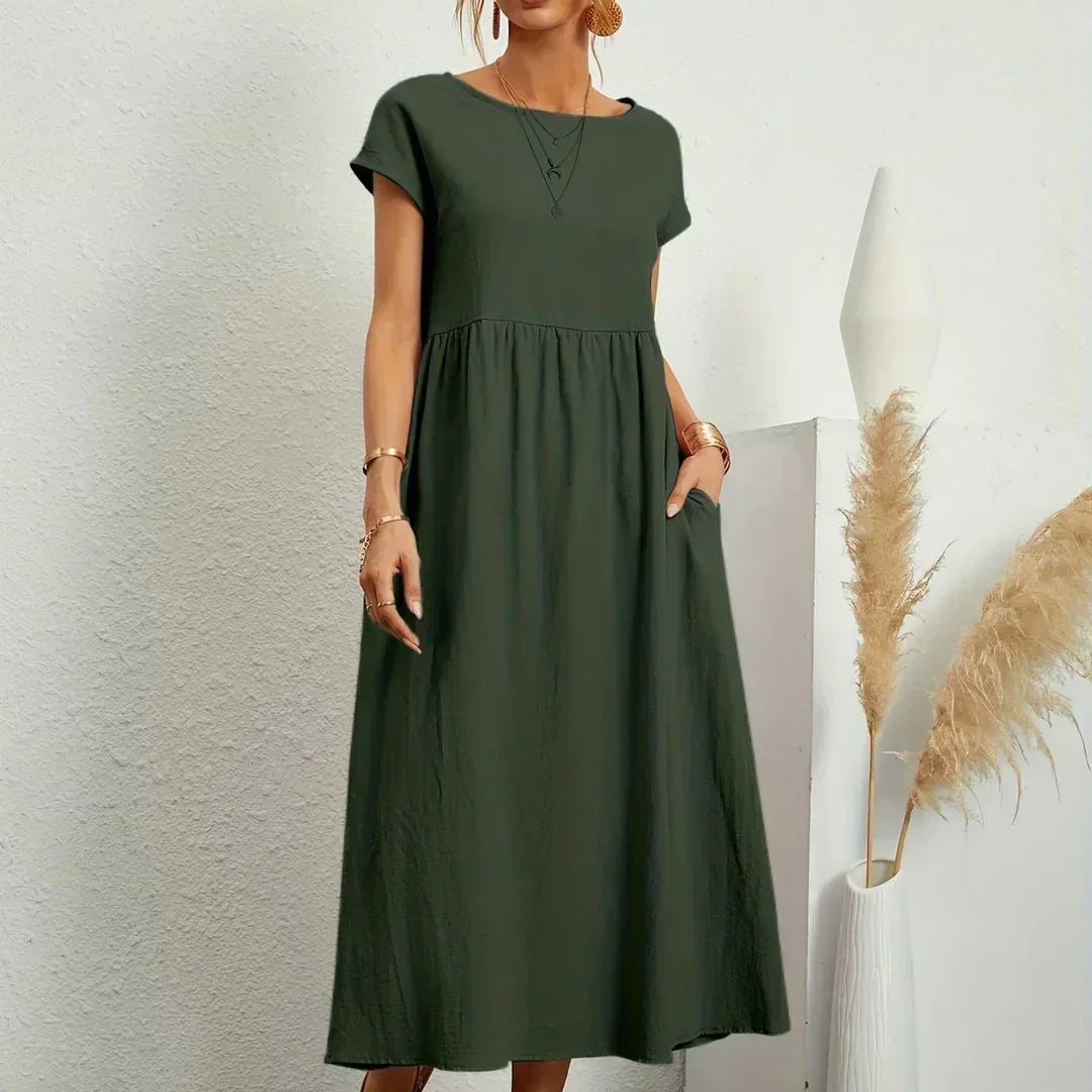 Gabrielle™ — Flowing Midi Dress with Timeless Elegance