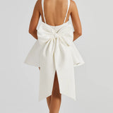 EIRLYS | SQUARE-NECK MINI DRESS WITH BACK BOW
