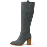 SUEVIRA™ | SUEDE BLOCK HEEL BOOTS