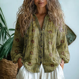 Avis | Vintage Leaf Print Blouse
