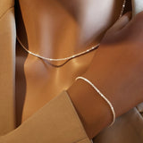 MINIMALIST SHIMMER NECKLACE & BRACELET SET