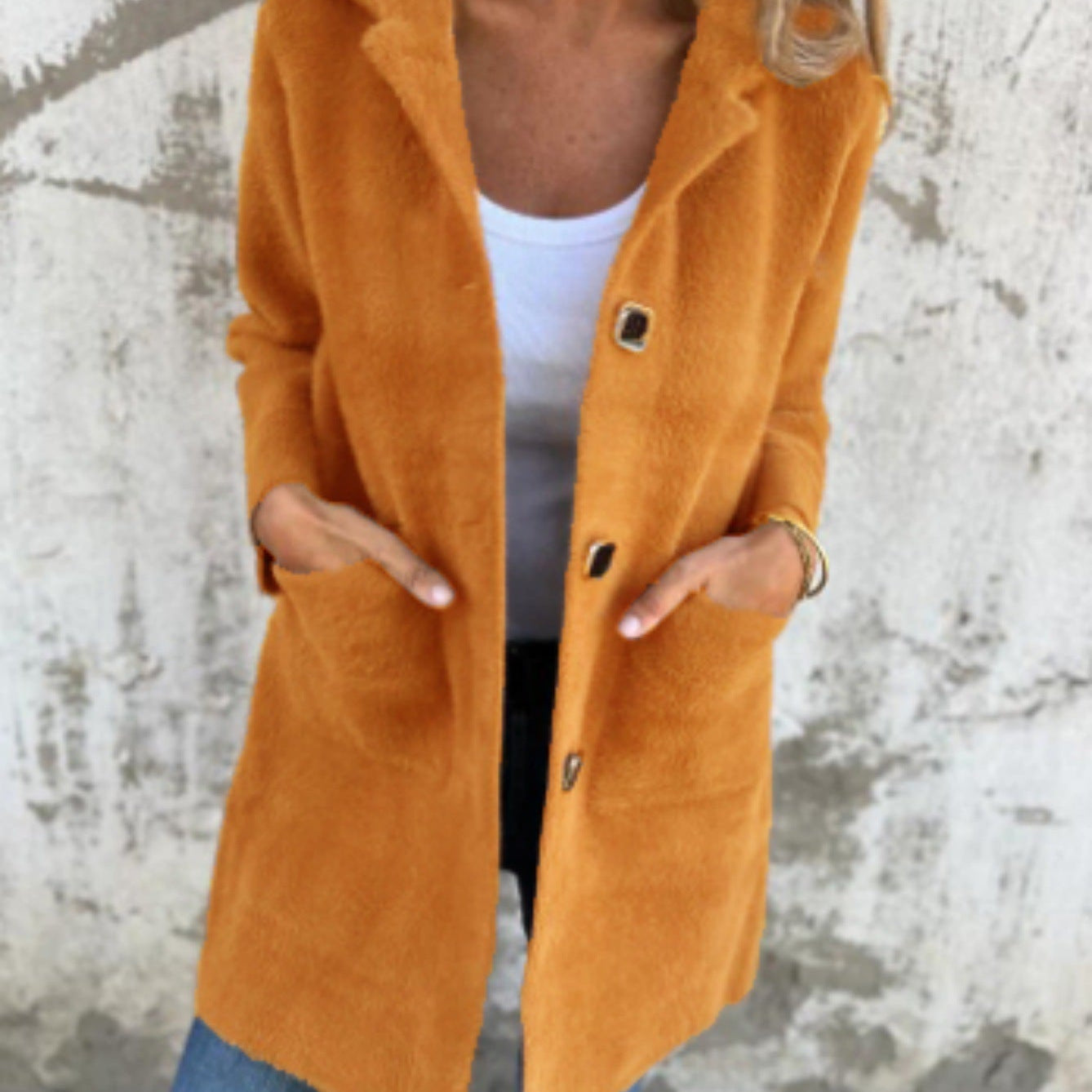MORWENNA | LONG SLEEVE BUTTON COAT WITH POCKETS