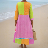 Fátima - Vestido Patchwork Elegante
